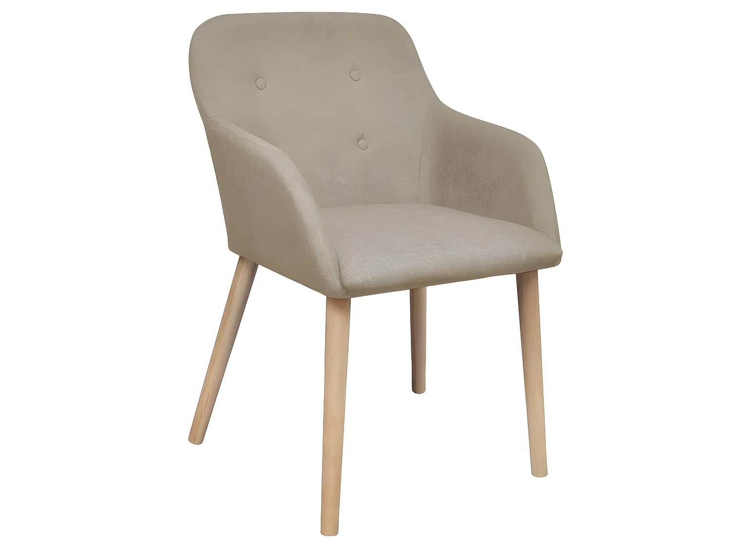 Lot de 2 chaises de salle à manger cuisine design scandinave beige tissu et chêne massif CDS020156