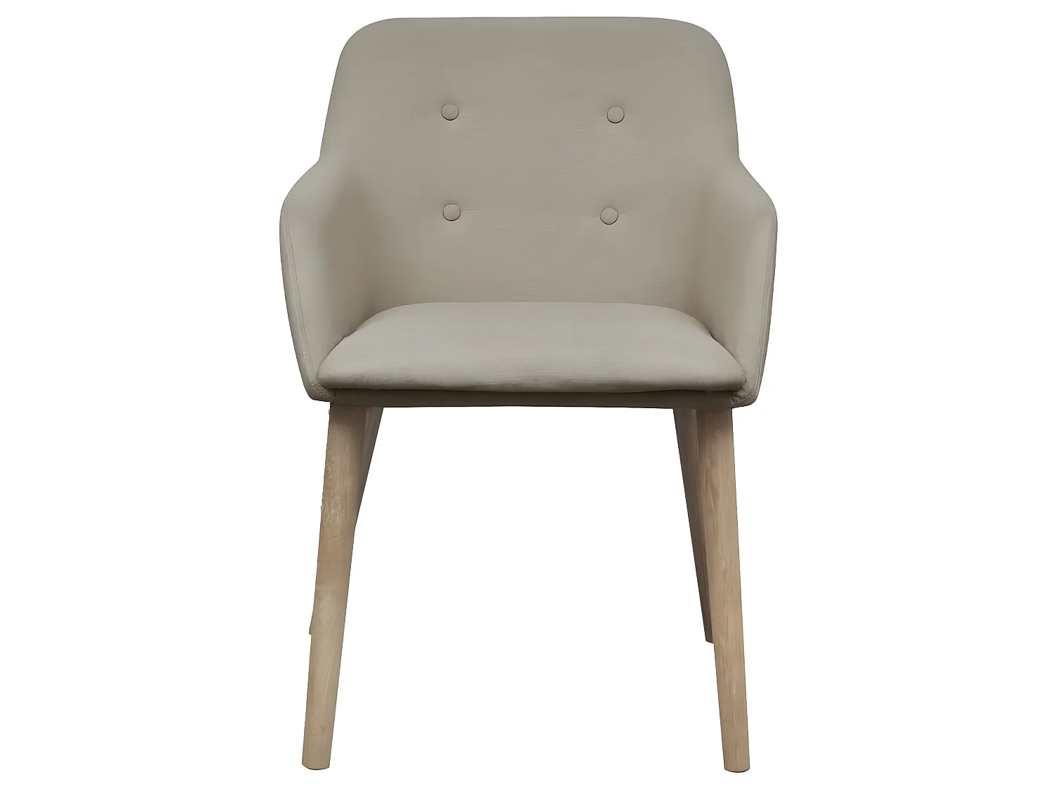 Lot de 2 chaises de salle à manger cuisine design scandinave beige tissu et chêne massif CDS020156