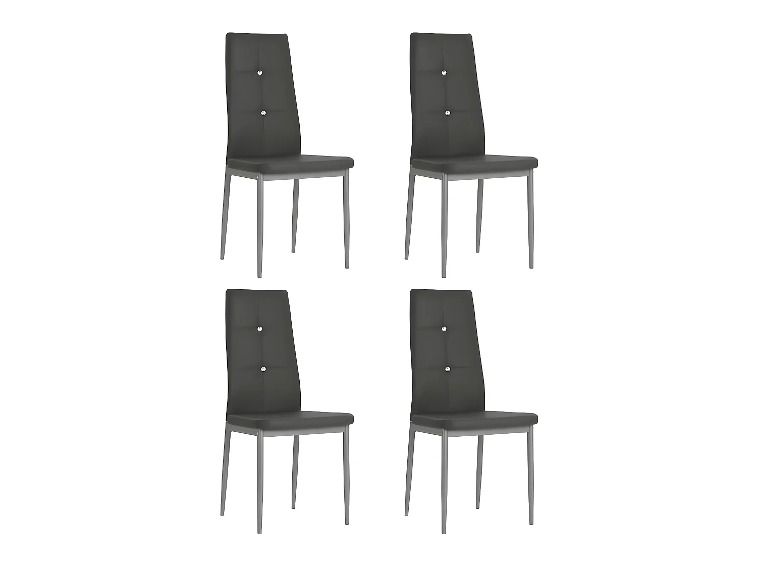 Lot de 4 chaises de salle à manger cuisine design élégant synthétique gris CDS021585