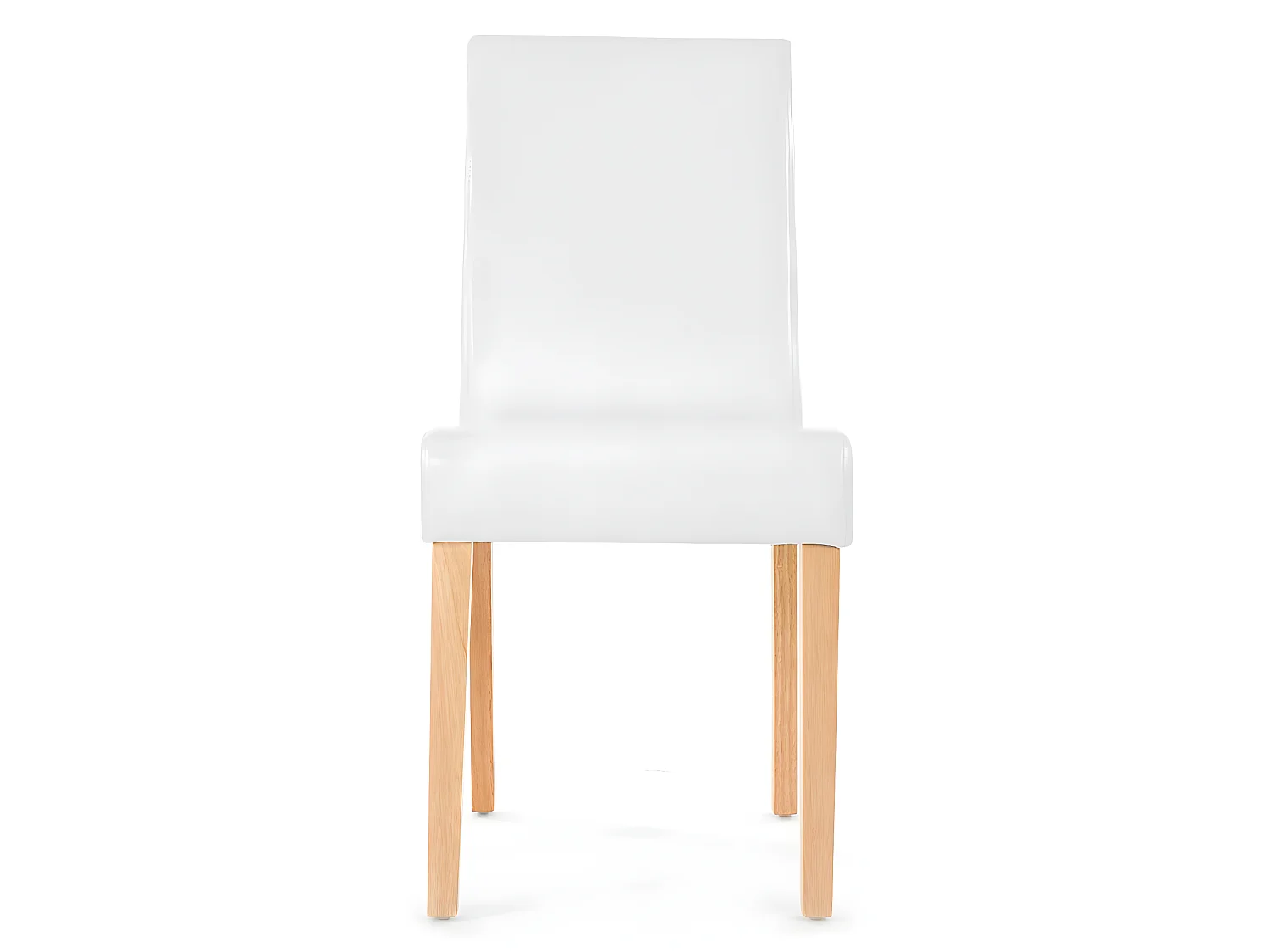 Lot de 4 chaises de salle à manger cuisine en cuir blanc pieds en bois clair design moderne 04_0000555