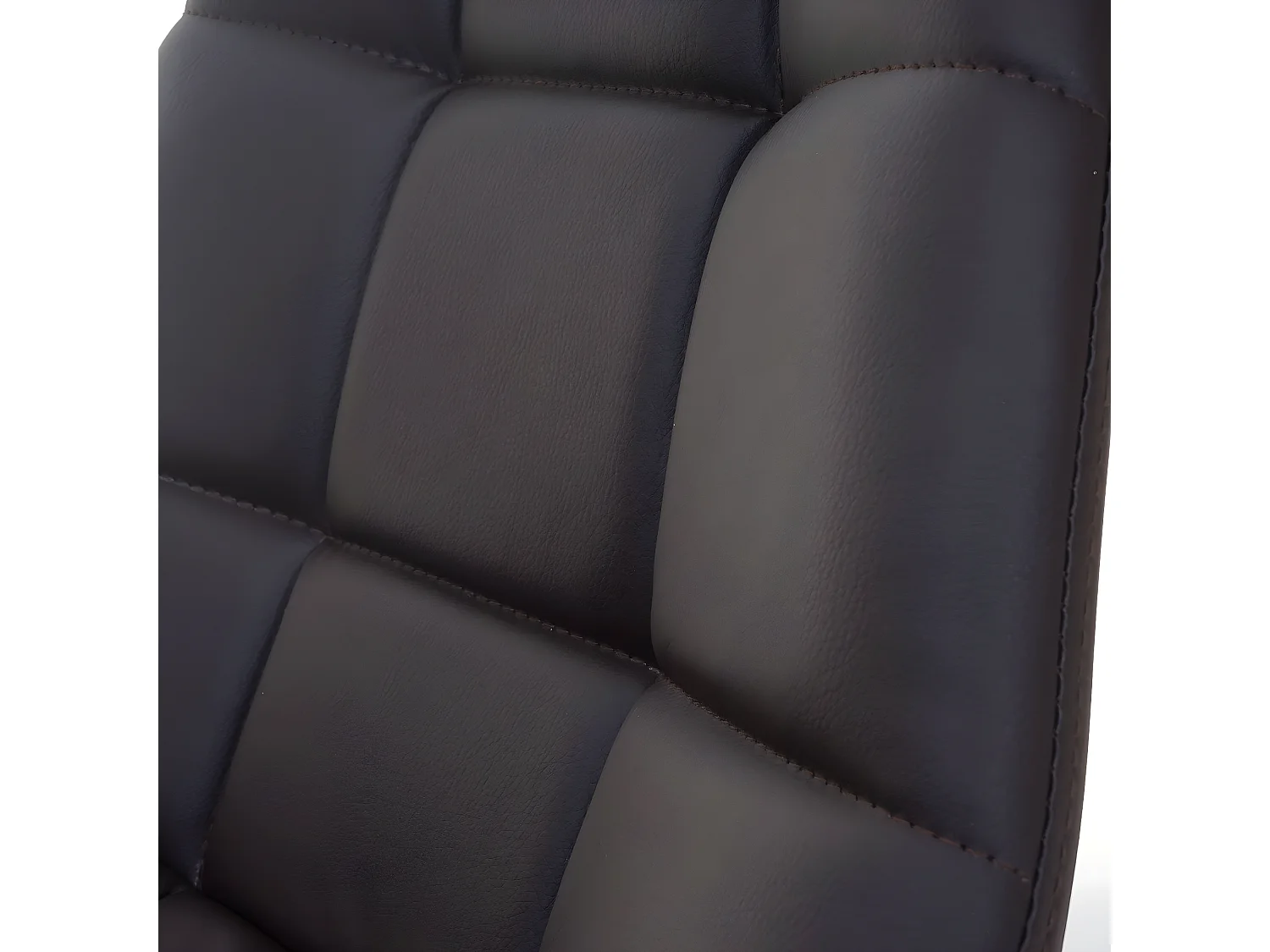 2x chaises de salle à manger en synthétique marron pied chromé pivotant CDS04420