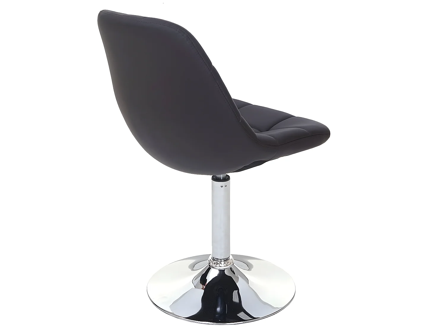 2x chaises de salle à manger en synthétique marron pied chromé pivotant CDS04420