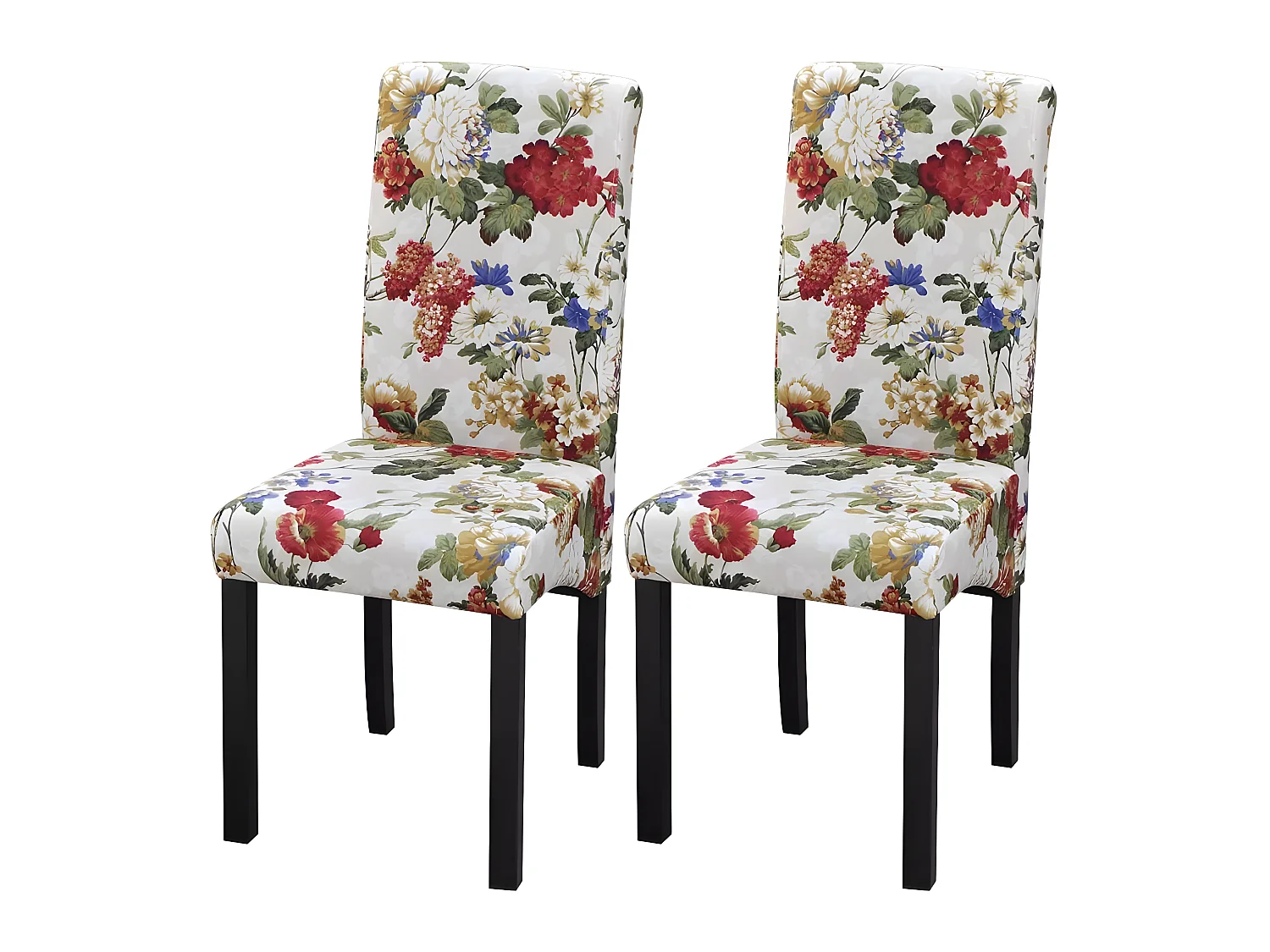 Lot de 2 chaises de salle à manger cuisine design rétro tissu multicolore CDS020790