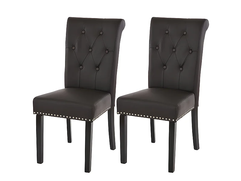 Lot de 2 chaises de salle à manger design marron pieds foncé CDS04008