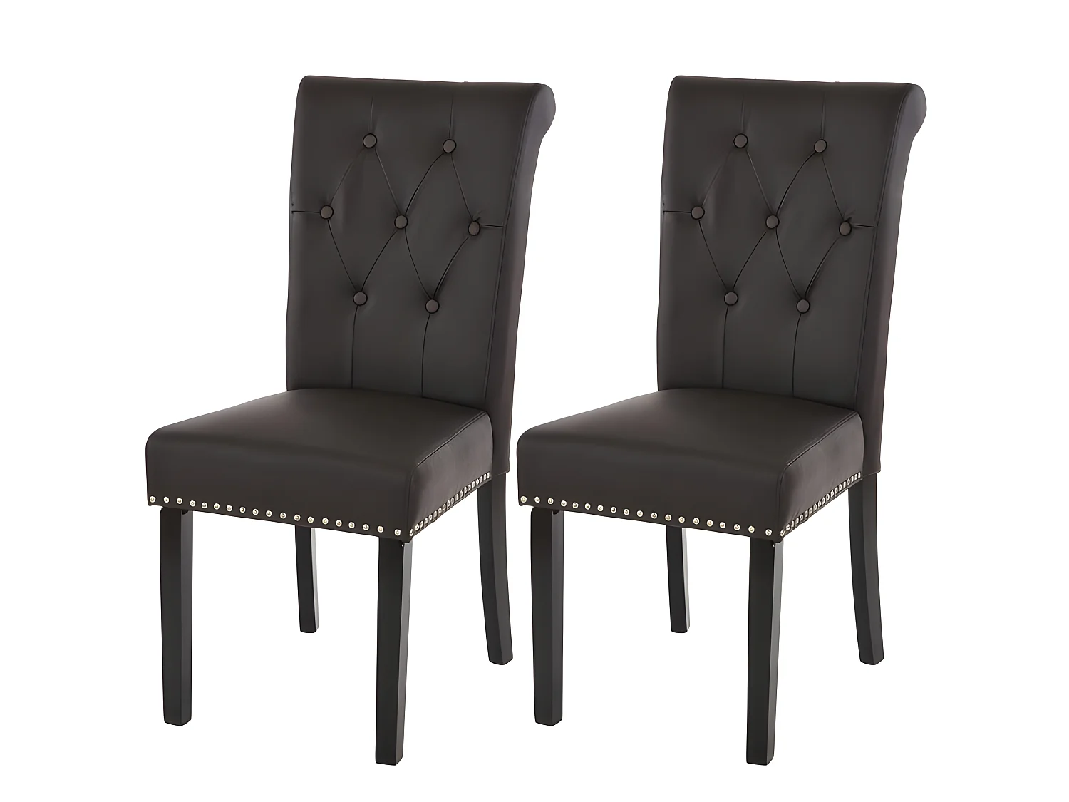 Lot de 2 chaises de salle à manger design marron pieds foncé CDS04008
