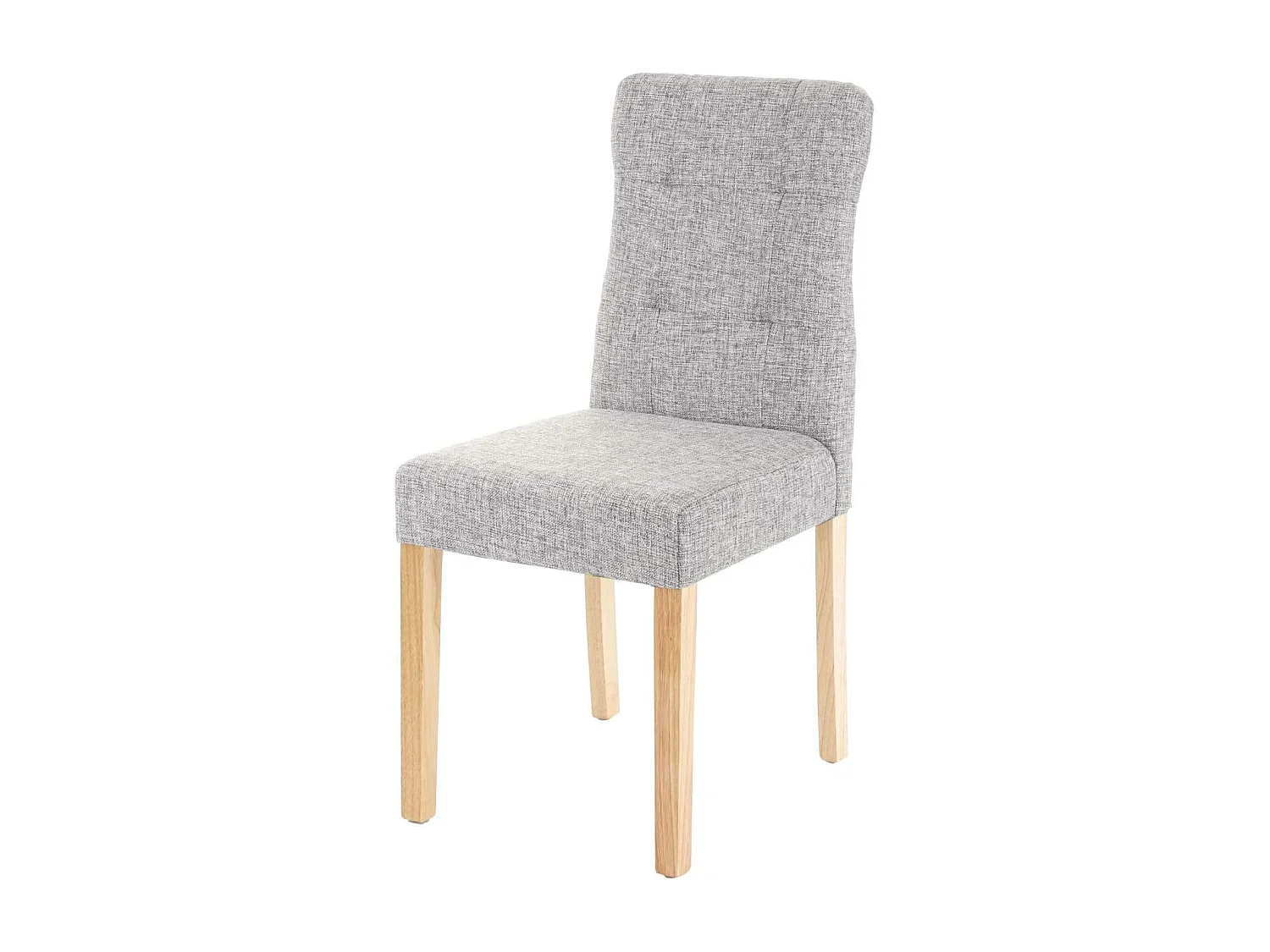 Lot de 4 chaises en tissu gris pieds en bois clair CDS04545