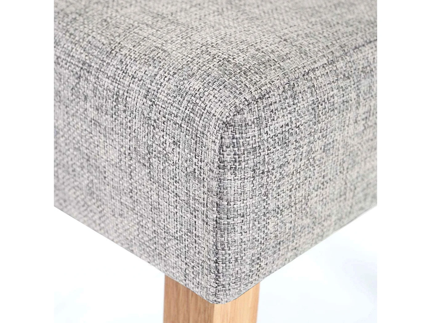 Lot de 4 chaises en tissu gris pieds en bois clair CDS04545