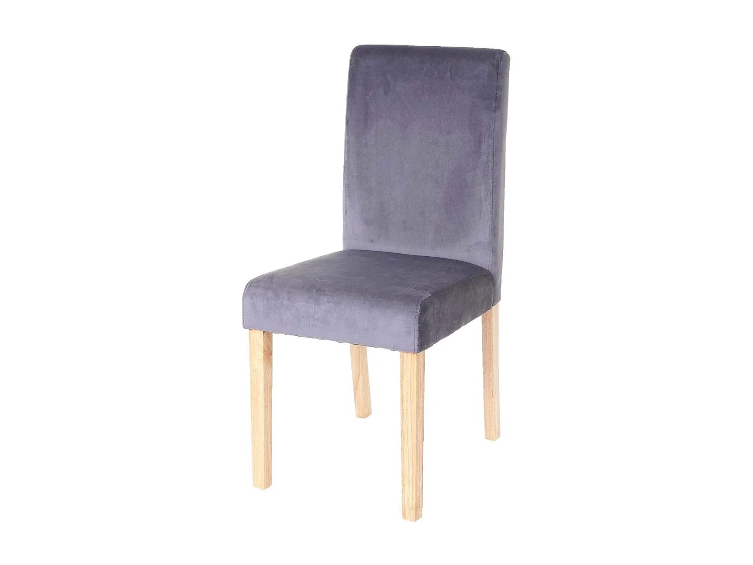 Lot de 4 chaises de salle à manger / cuisine en tissu velours gris CDS04510