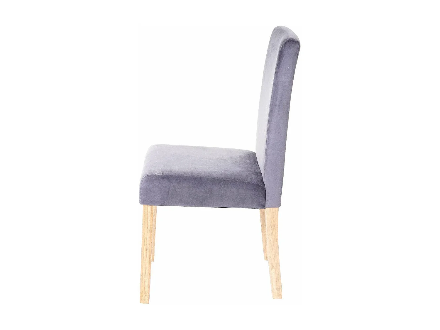 Lot de 4 chaises de salle à manger / cuisine en tissu velours gris CDS04510