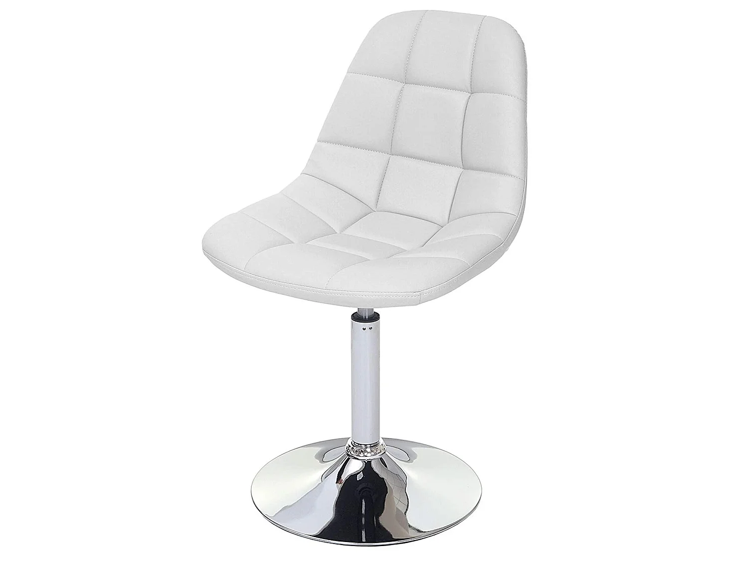 6x chaises de salle à manger en synthétique blanc pied chromé pivotant CDS04625