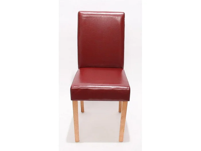 Lot de 6 chaises de salle à manger synthétique rouge pieds clairs CDS04243