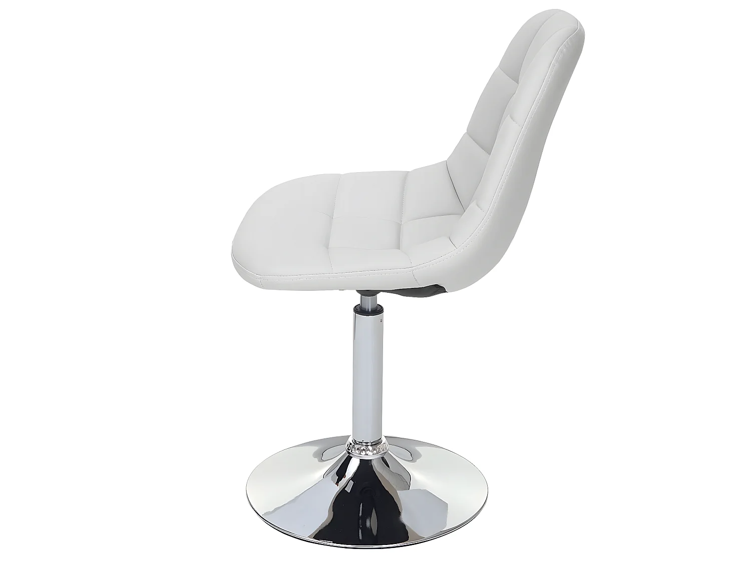 2x chaises de salle à manger en synthétique blanc pied chromé pivotant CDS04425