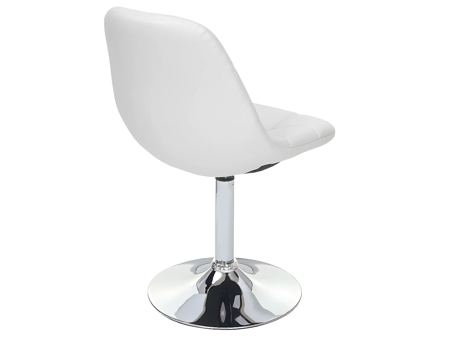 2x chaises de salle à manger en synthétique blanc pied chromé pivotant CDS04425