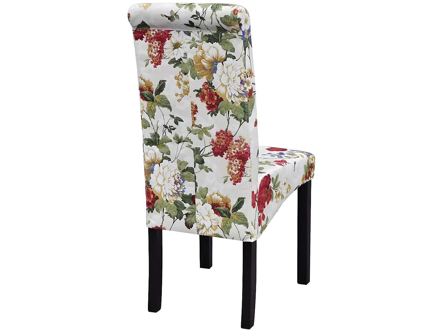 Lot de 4 chaises de salle à manger cuisine style rustique motif fleurs en tissu multicolore CDS021771