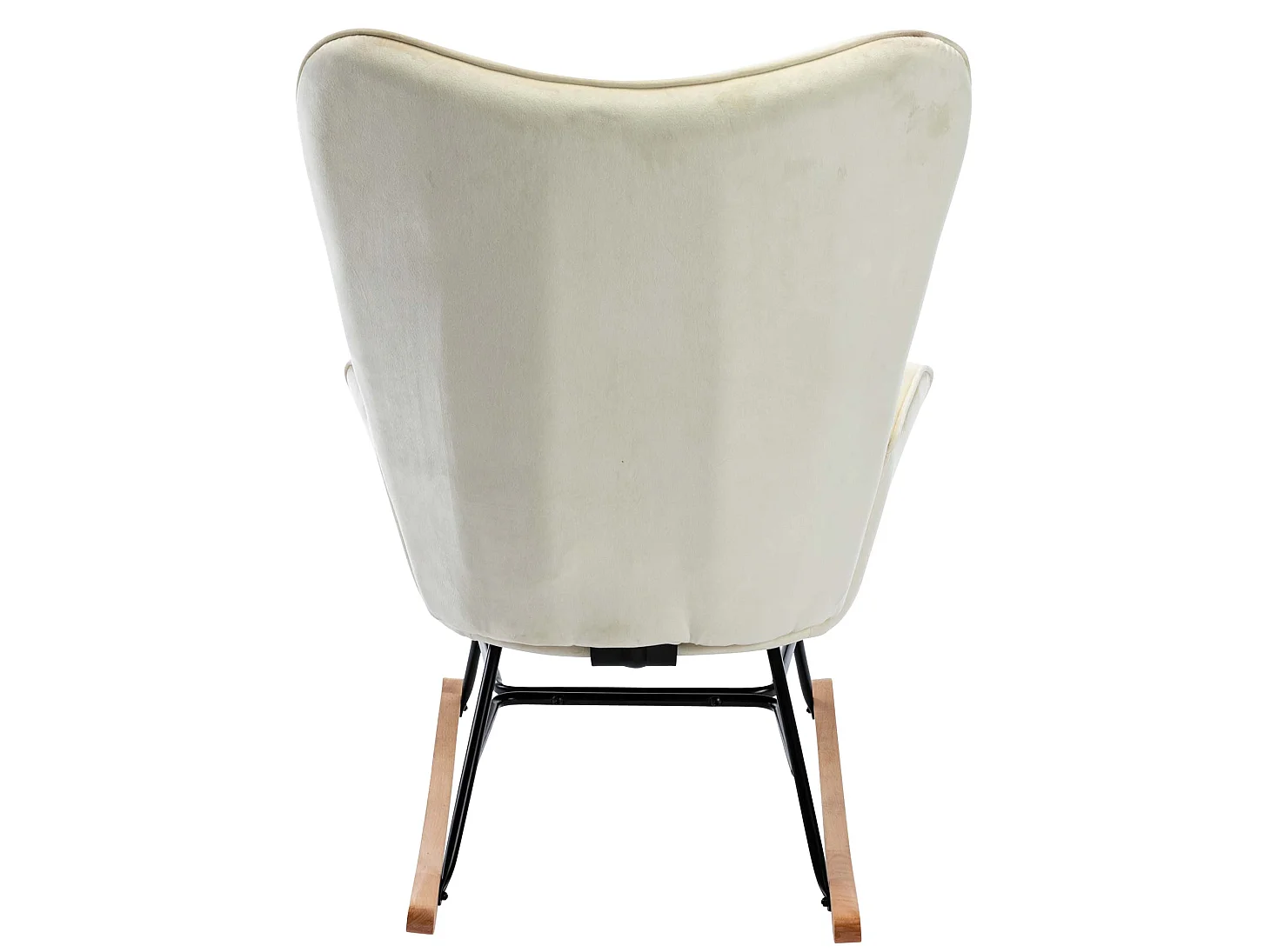 Fauteuil à bascule rocking tissu crème 71 x 88 x 98 cm FAB10073