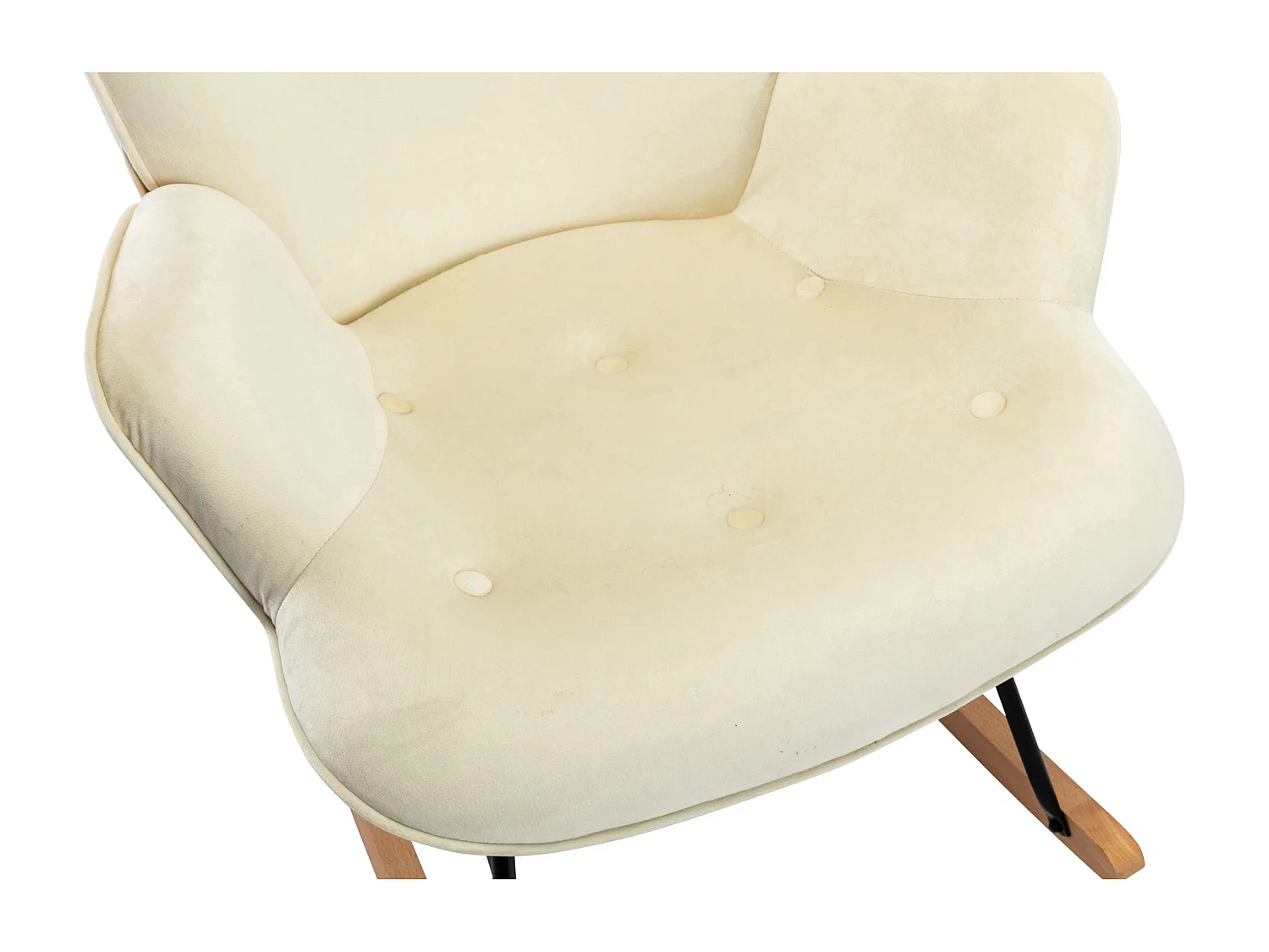 Fauteuil à bascule rocking tissu crème 71 x 88 x 98 cm FAB10073