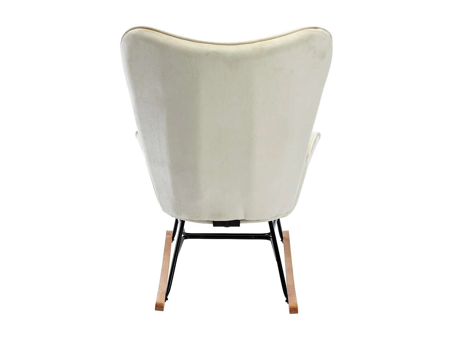 Fauteuil à bascule rocking tissu crème 71 x 88 x 98 cm FAB10073