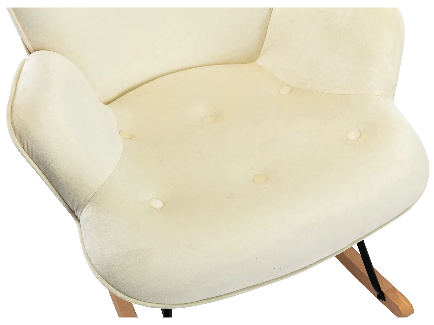 Fauteuil à bascule rocking tissu crème 71 x 88 x 98 cm FAB10073