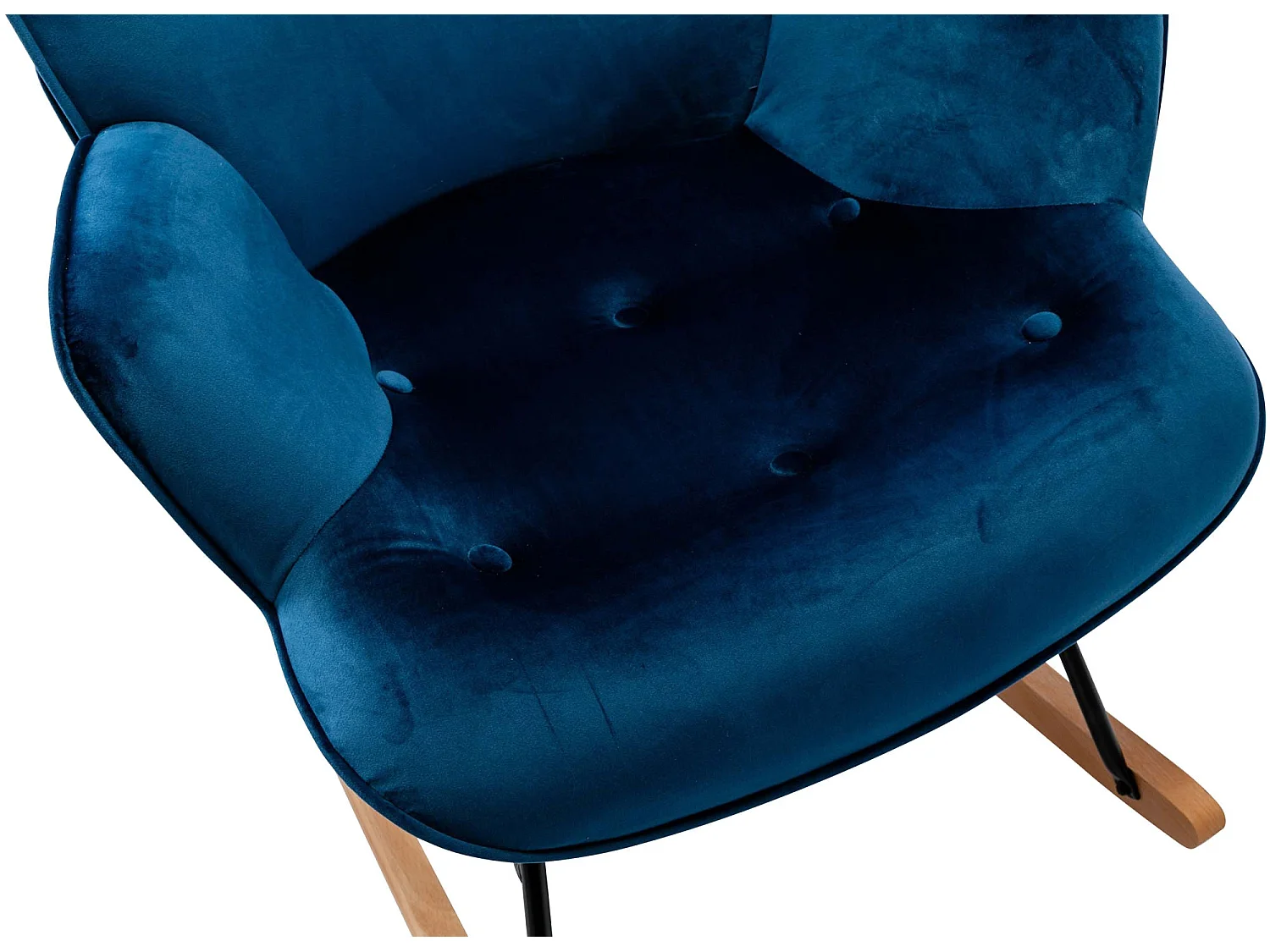 Fauteuil à bascule rocking tissu bleue 71 x 88 x 98 cm FAB10074