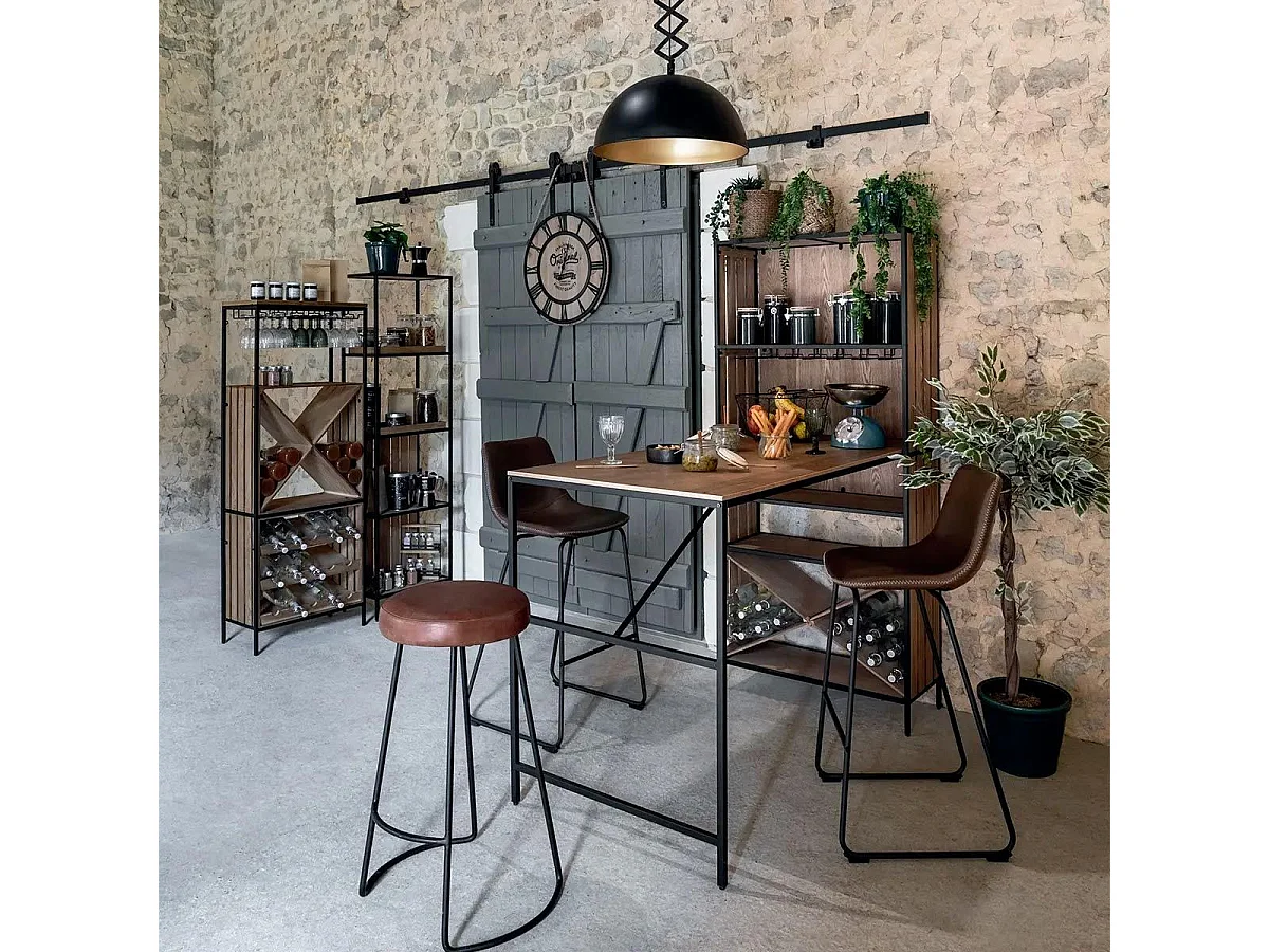 Table de Bar & Buffet Design "Bakos" 180cm Naturel