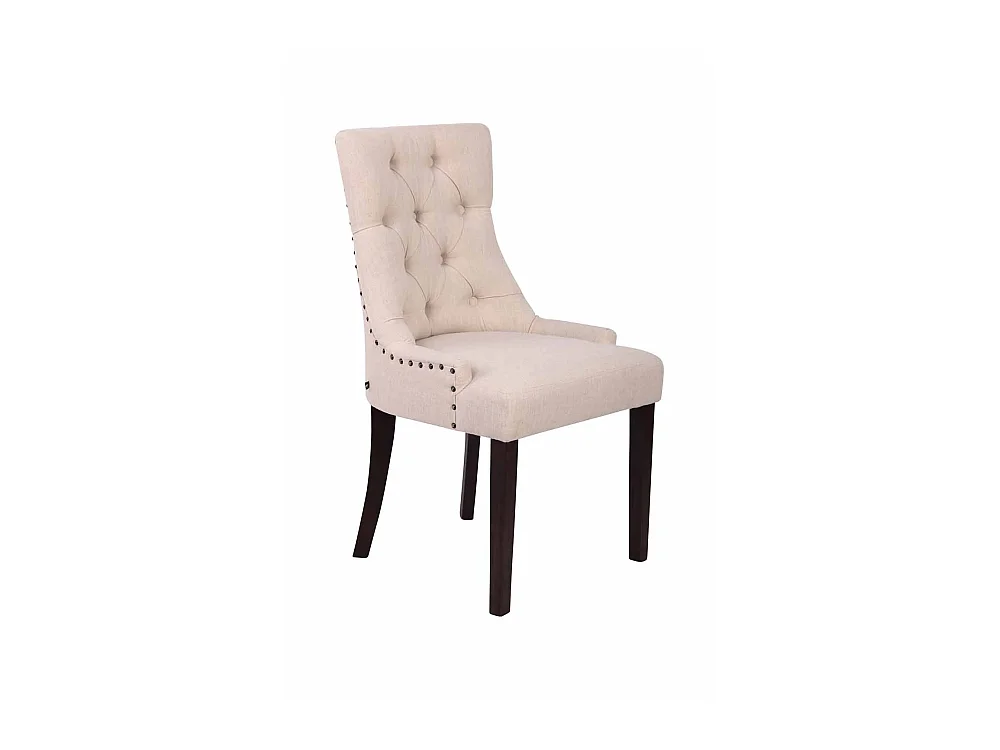 Chaise de salle à tissu crème 55 x 58 x 92 cm FAL10062