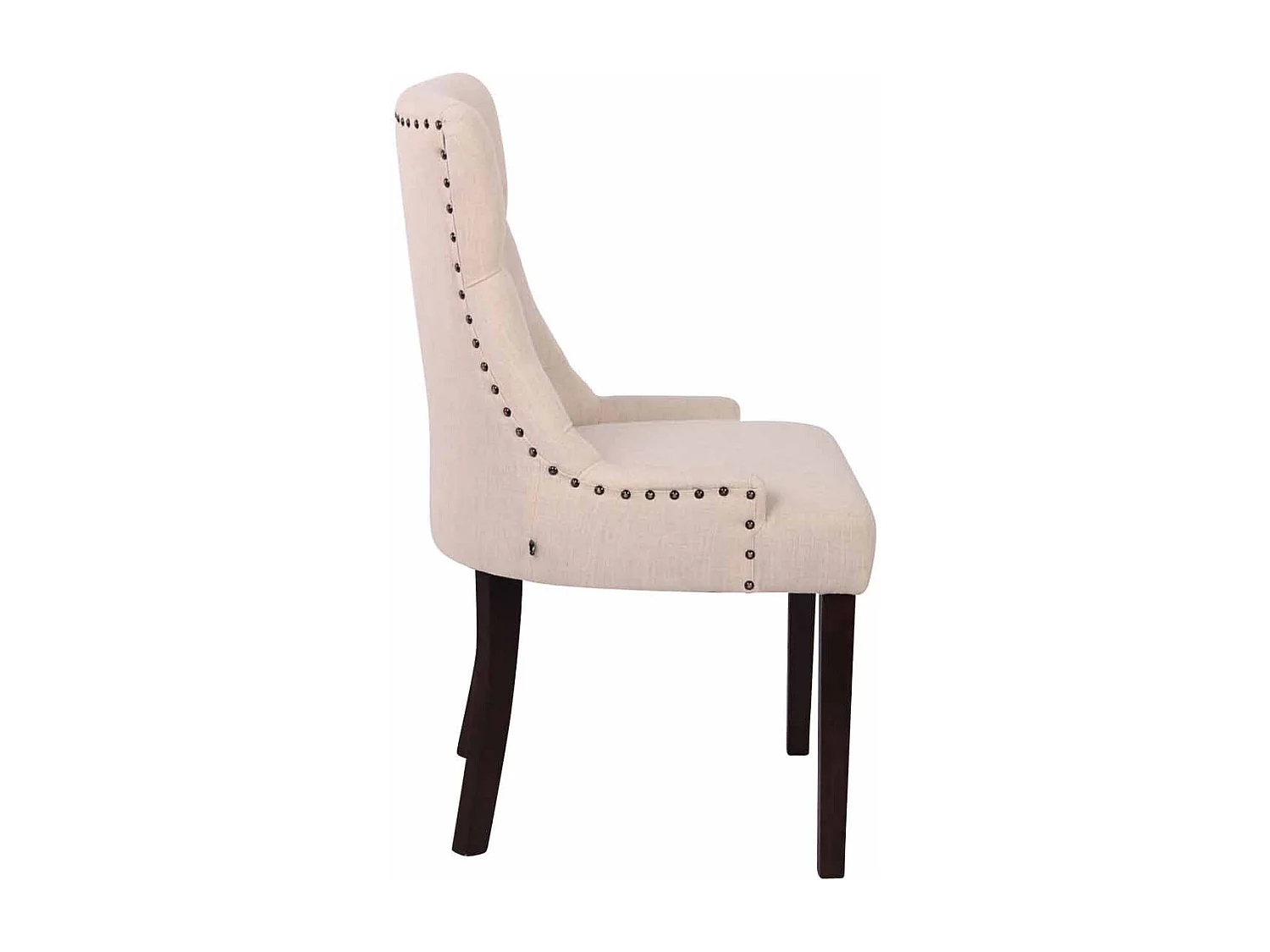 Chaise de salle à tissu crème 55 x 58 x 92 cm FAL10062