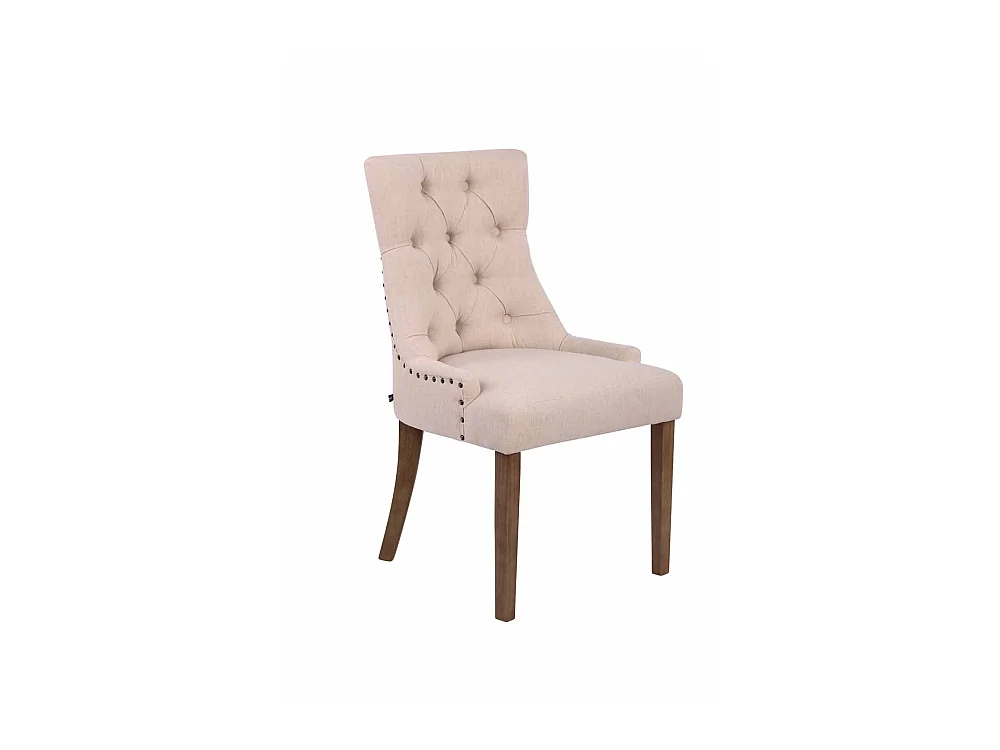 Chaise de salle à tissu crème 55 x 58 x 92 cm FAL10059