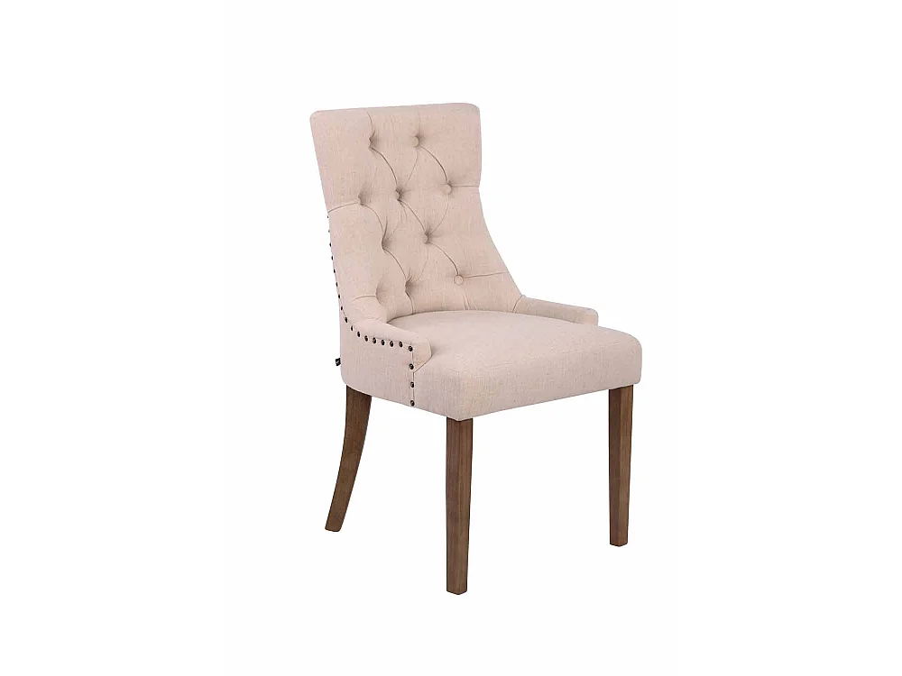 Chaise de salle à tissu crème 55 x 58 x 92 cm FAL10059