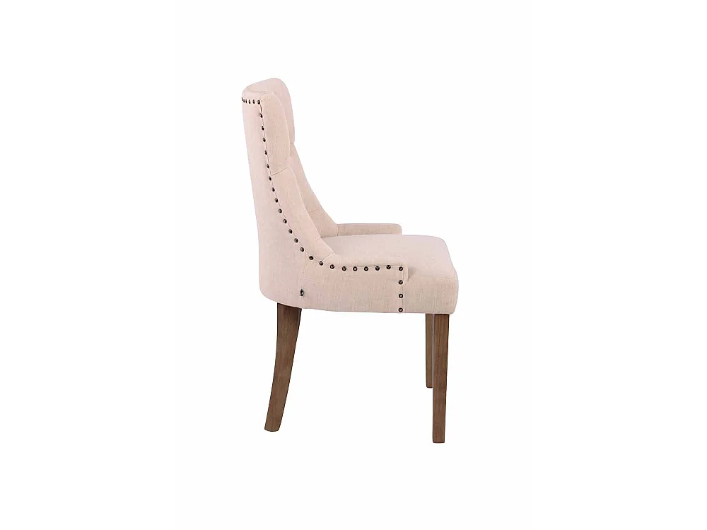 Chaise de salle à tissu crème 55 x 58 x 92 cm FAL10059