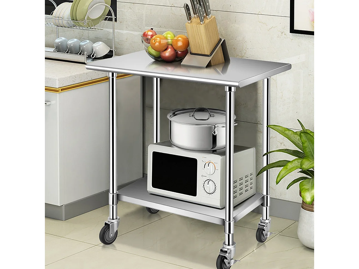 Table de travail inox argenté 91.5 x 61 x 88.5 cm 20_0001208