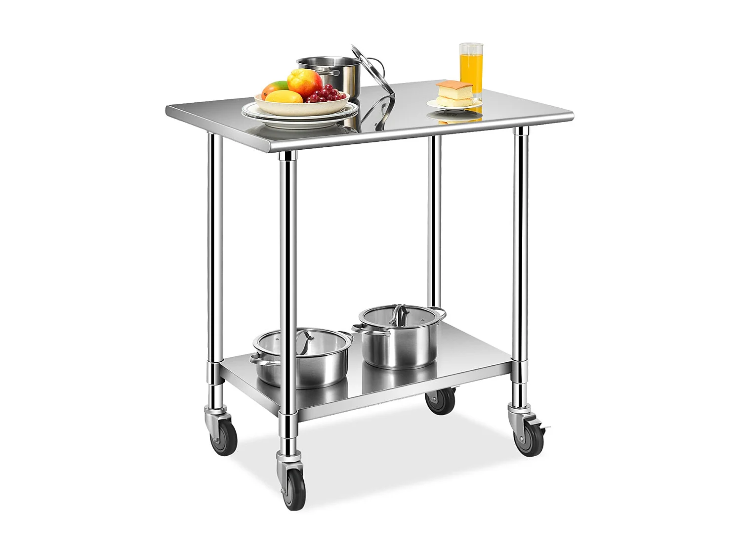 Table de travail inox argenté 91.5 x 61 x 88.5 cm 20_0001208