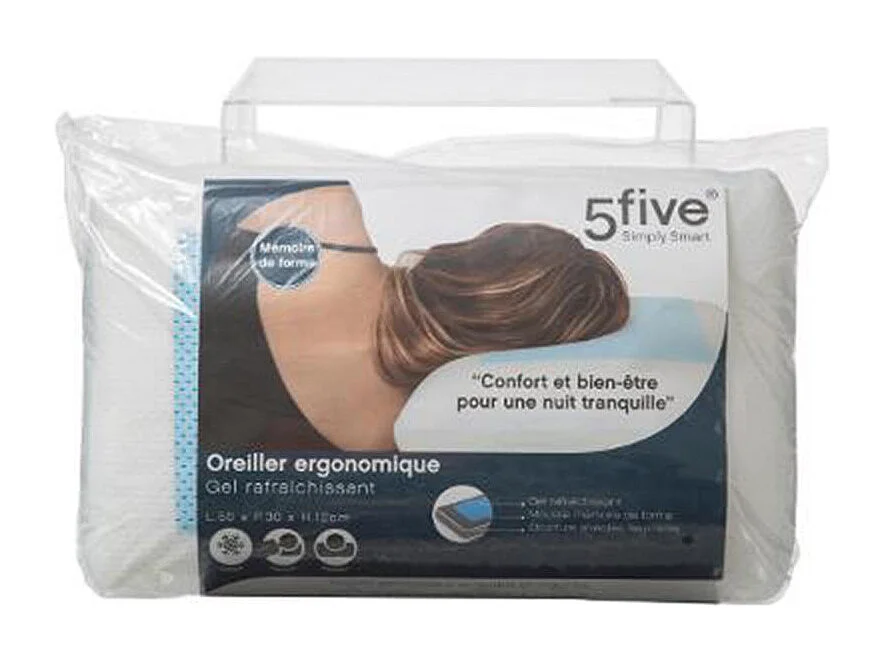 Oreiller Ergonomique "Gel Box" 30x50cm Blanc