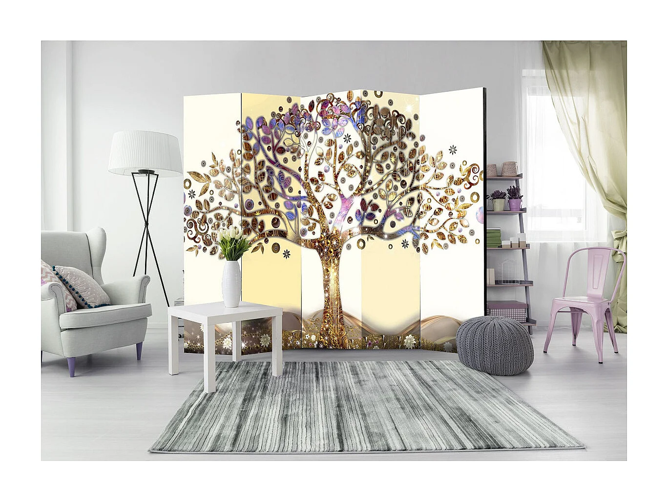Paravent 5 Volets "Golden Tree" 172x225cm