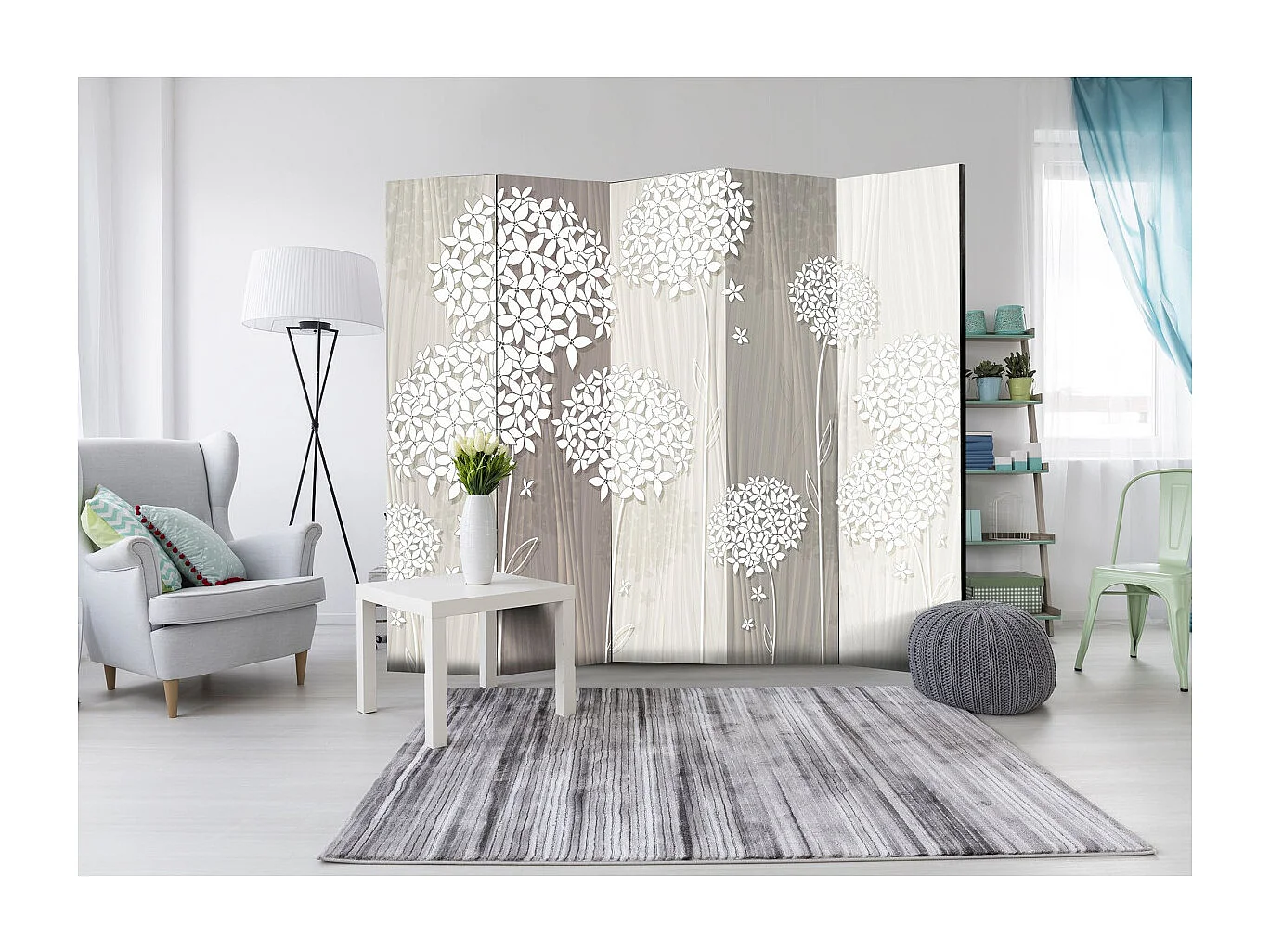 Paravent 5 Volets "Paper Dandelions" 172x225cm