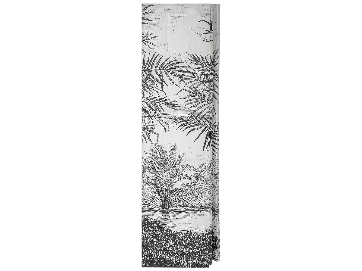 Paravent Imprimé Design "Cuba" 121x170cm Noir