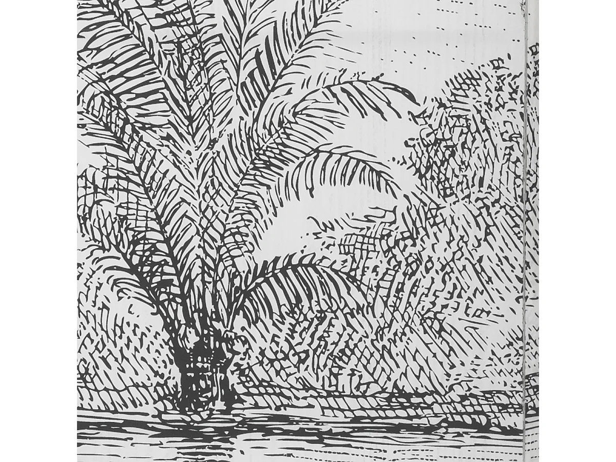 Paravent Imprimé Design "Cuba" 121x170cm Noir