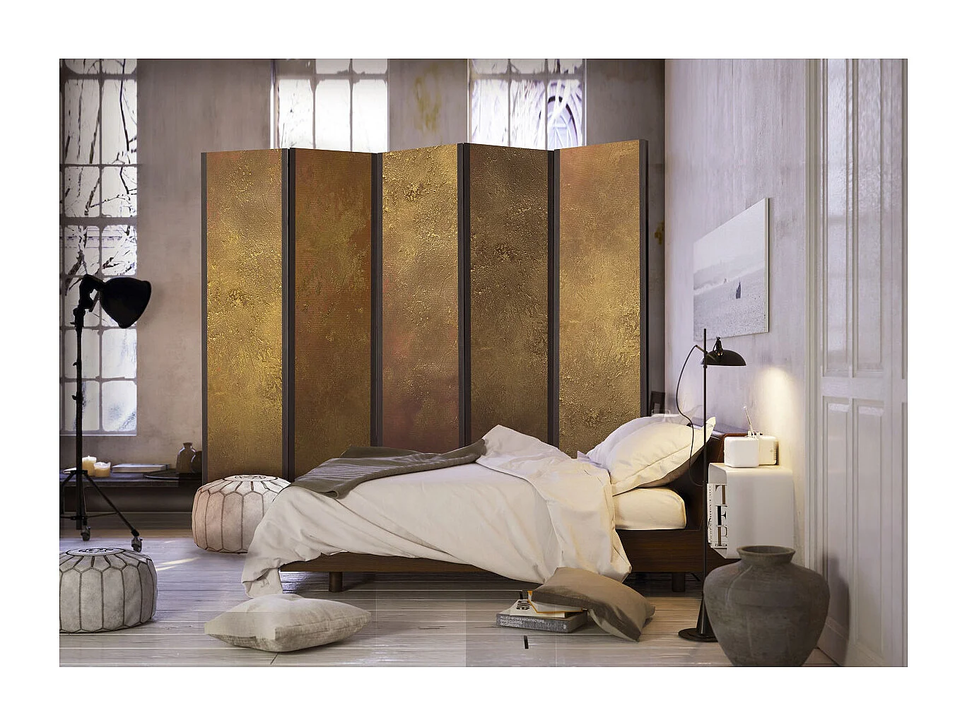 Paravent 5 Volets "Golden Temptation" 172x225cm