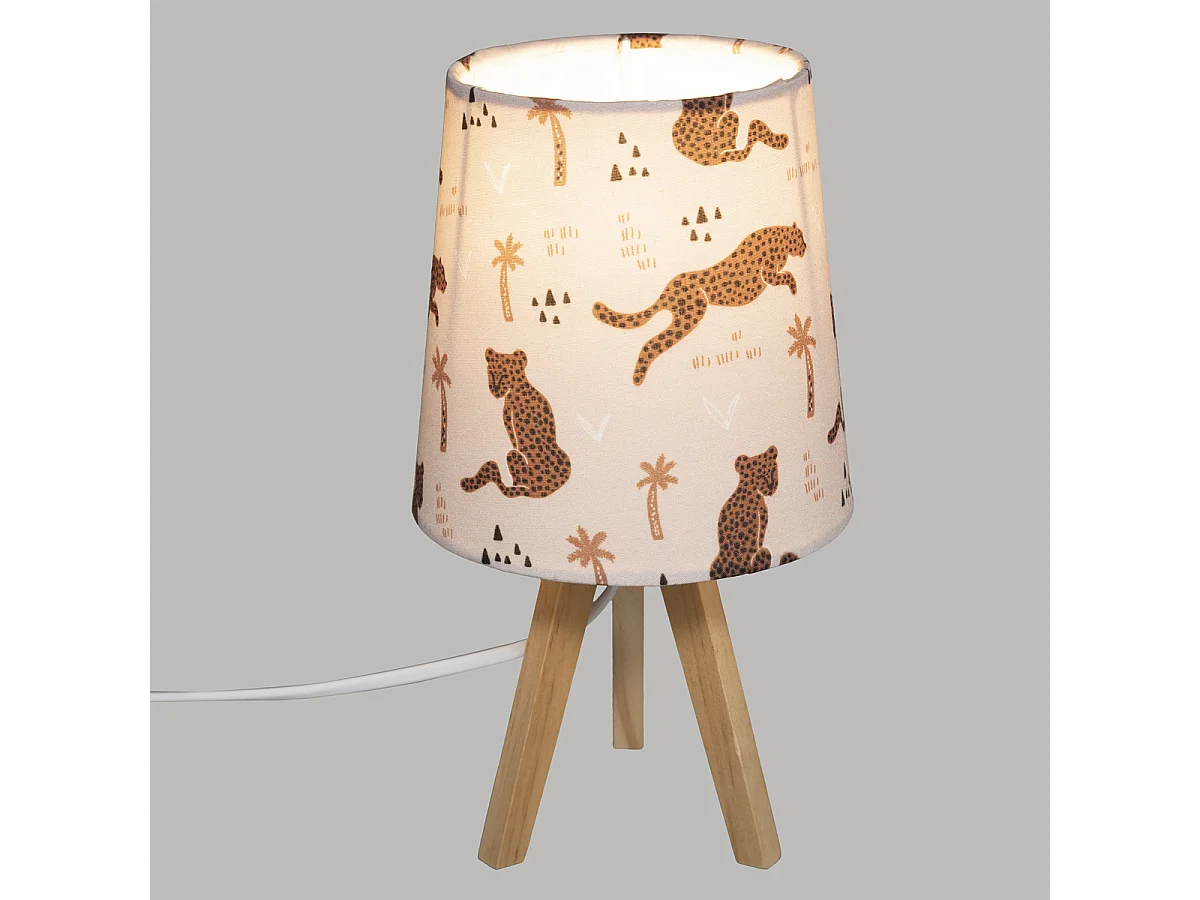 Lampe à Poser Enfant "Panthère" 23cm Rose