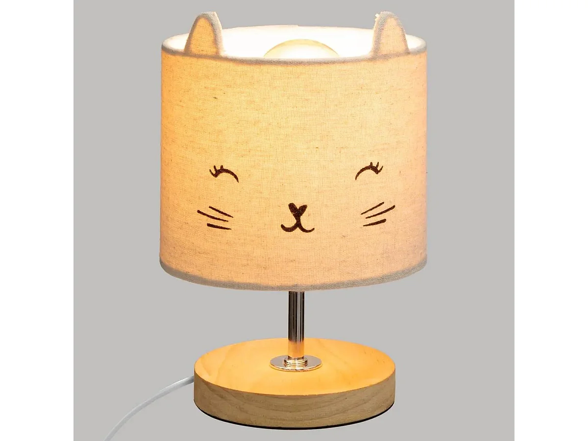 Lámpara con pantalla de gato