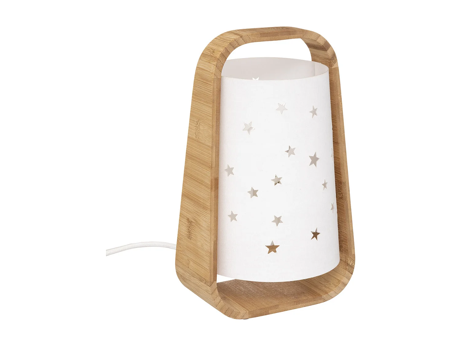 Lampe à Poser Enfant "Étoiles Ajourées" 26cm Blanc