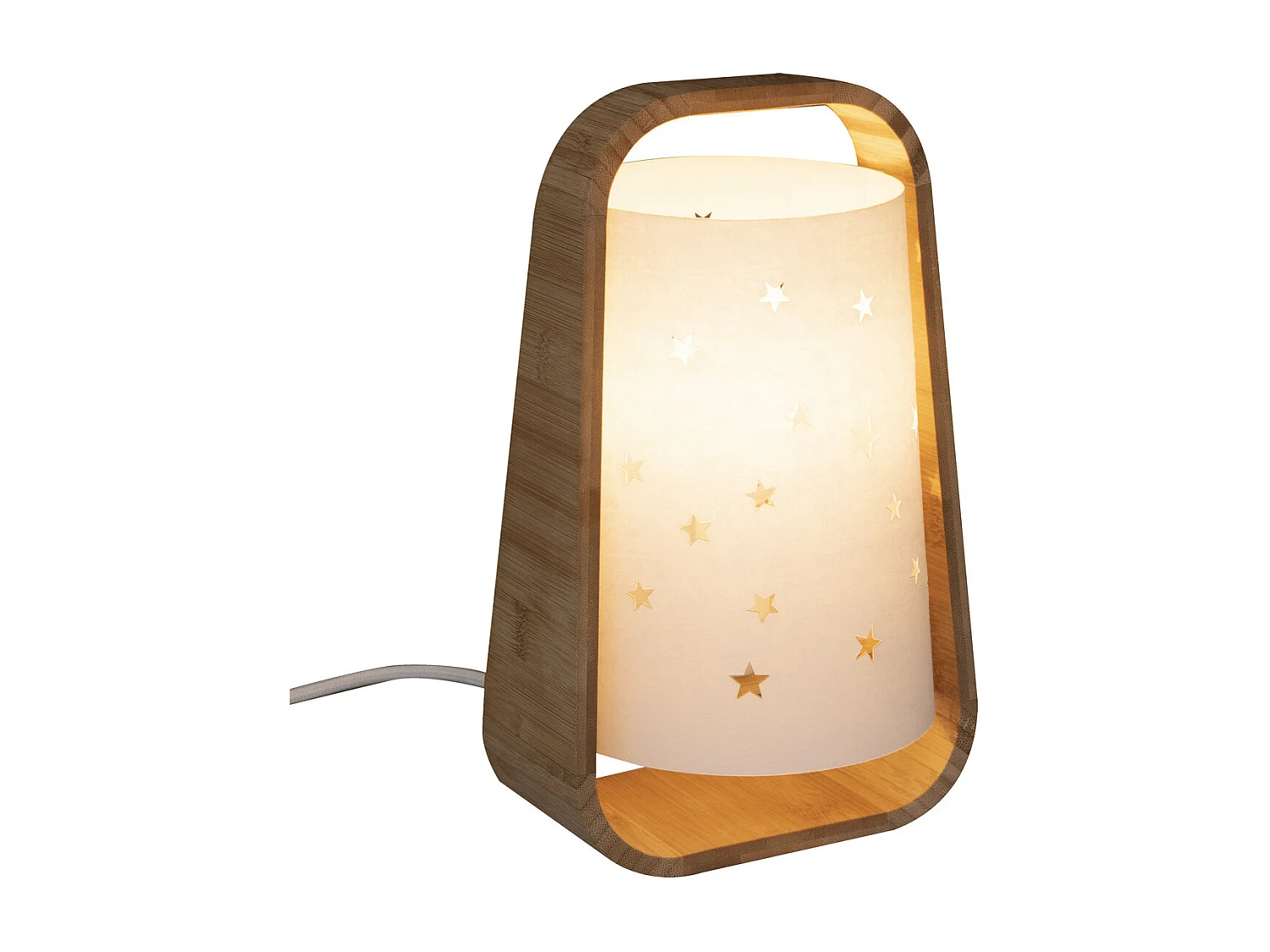 Lampe à Poser Enfant "Étoiles Ajourées" 26cm Blanc