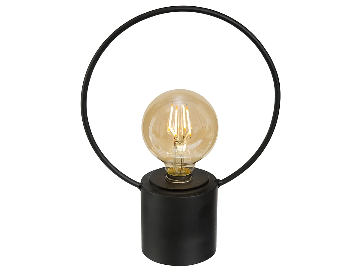 Lampe à Poser en Métal "Cerceau" 26cm Noir