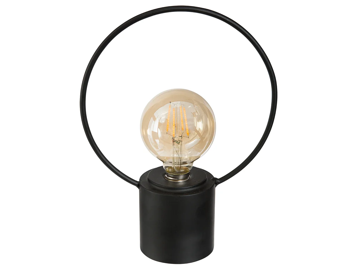 Lampe à Poser en Métal "Cerceau" 26cm Noir