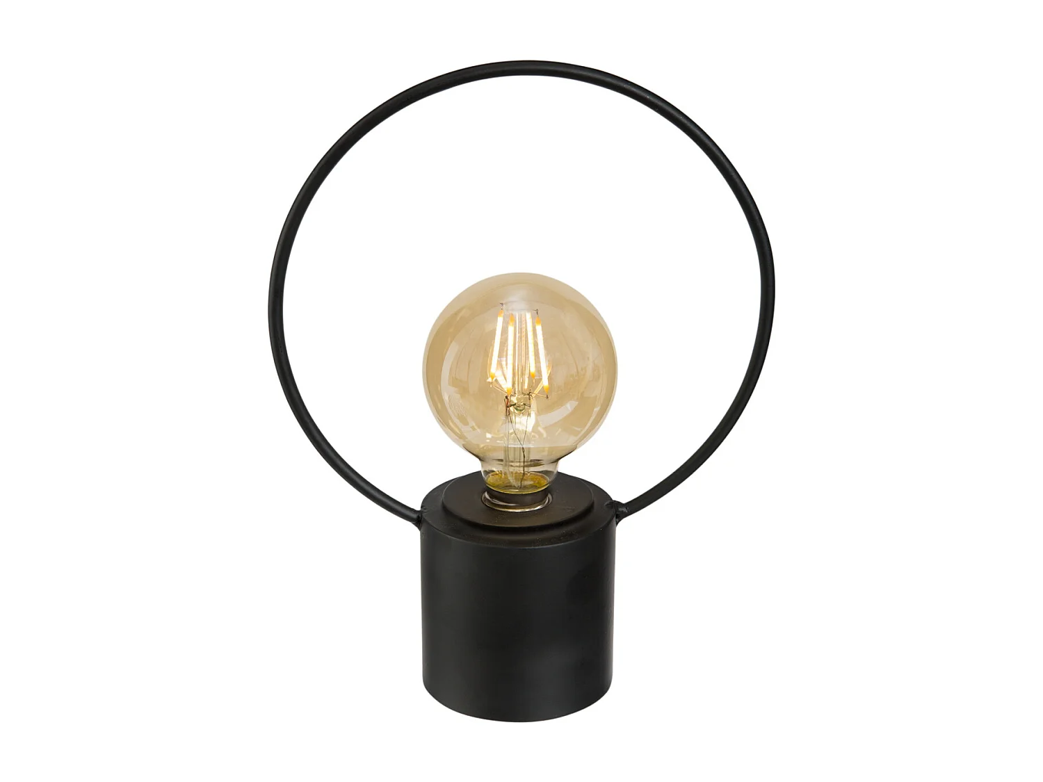 Lampe à Poser en Métal "Cerceau" 26cm Noir