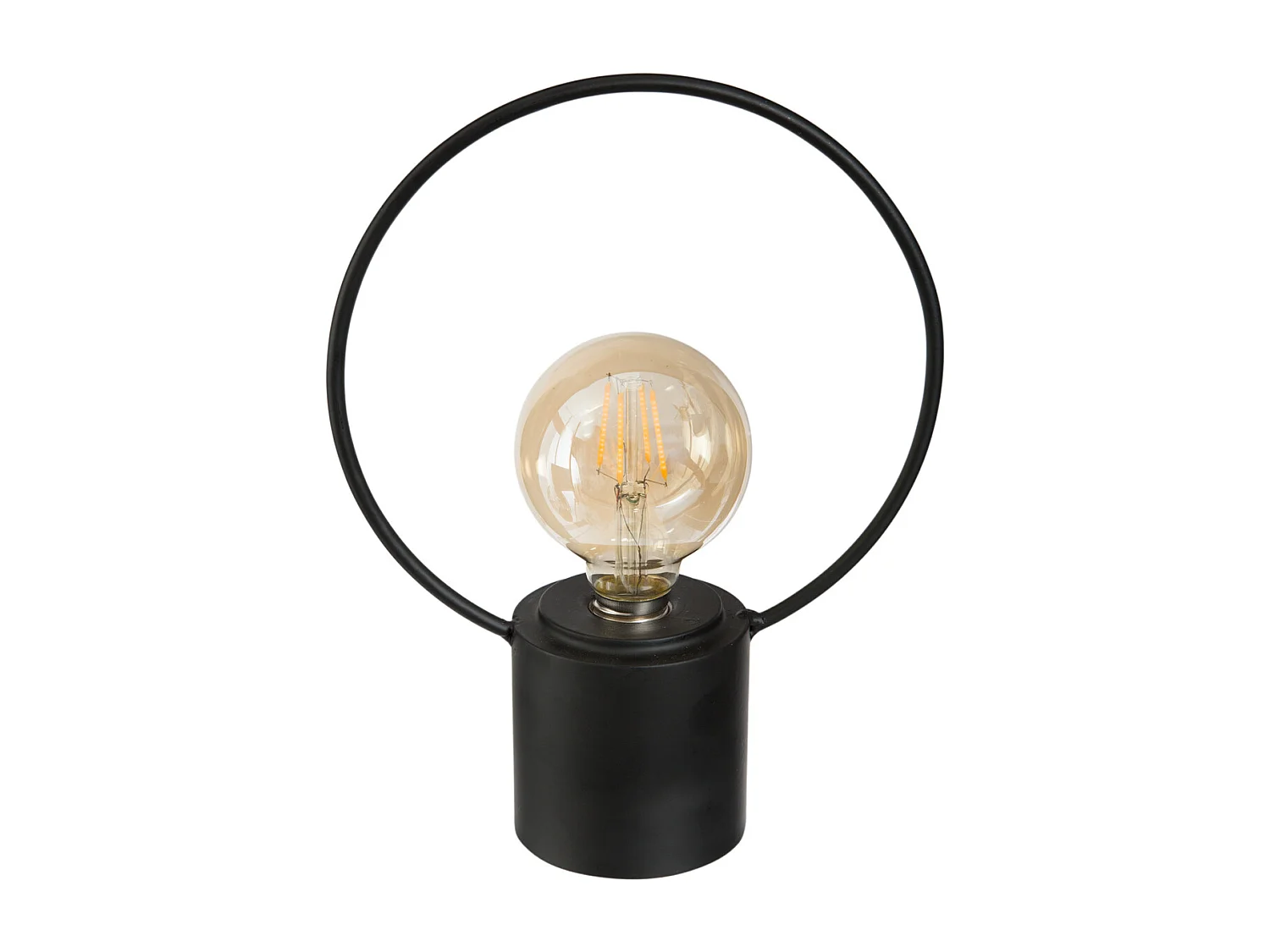 Lampe à Poser en Métal "Cerceau" 26cm Noir