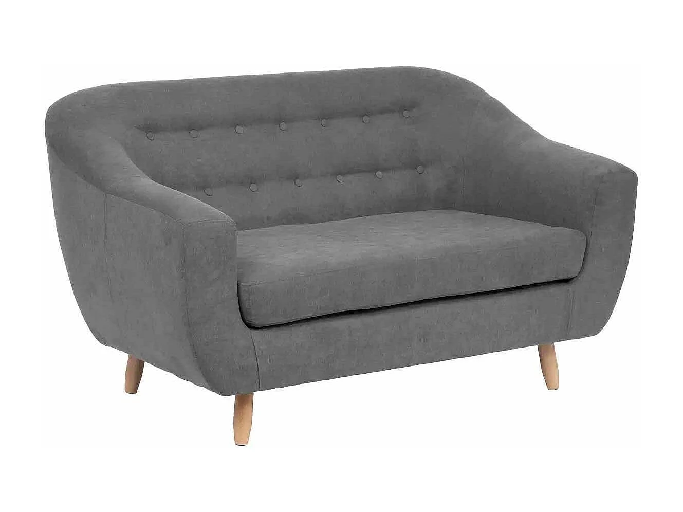 Canapé 2 Places Design "Rétro" 150cm Gris