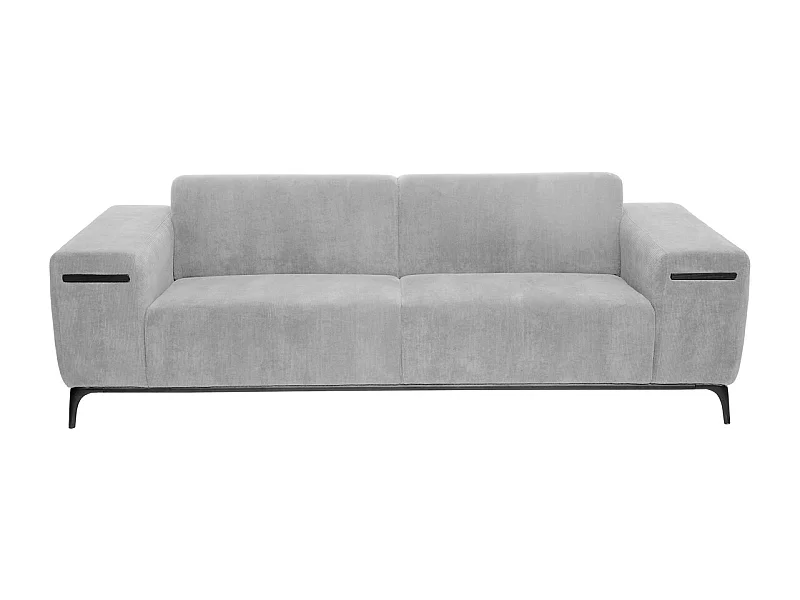 Canapé 3 Places Velours Côtelé "Chris" 230cm Gris