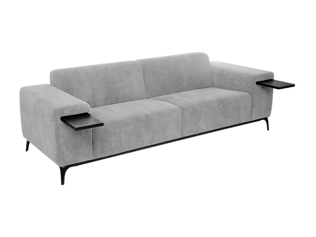 Canapé 3 Places Velours Côtelé "Chris" 230cm Gris