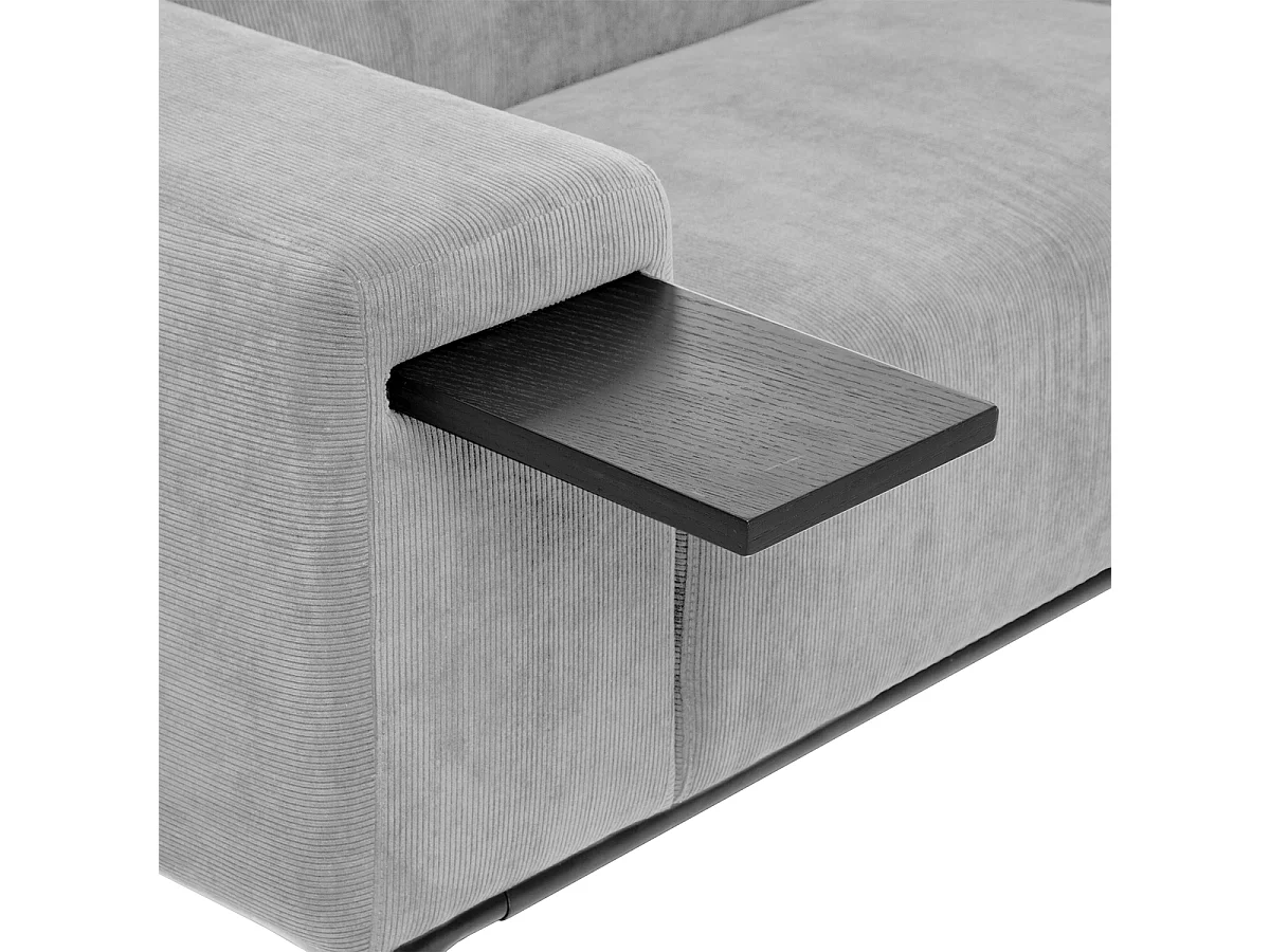 Canapé 3 Places Velours Côtelé "Chris" 230cm Gris