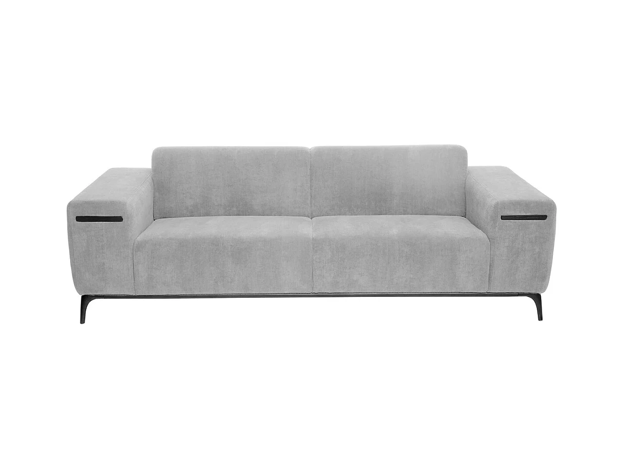Canapé 3 Places Velours Côtelé "Chris" 230cm Gris